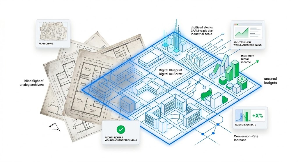CAFM Datenaufbereitung: Vom Portfolio-Chaos zum digitalen Blueprint und gesicherten Budgets in Corporate Real Estate.